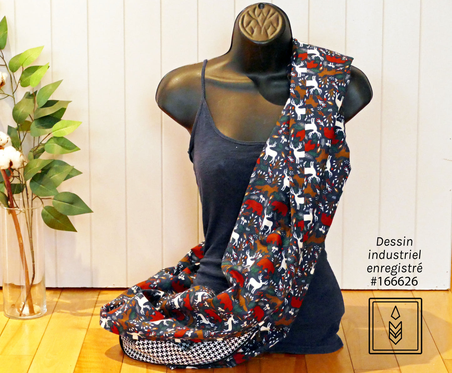 Foulard d'hiver en flanelle aux motifs d'animaux