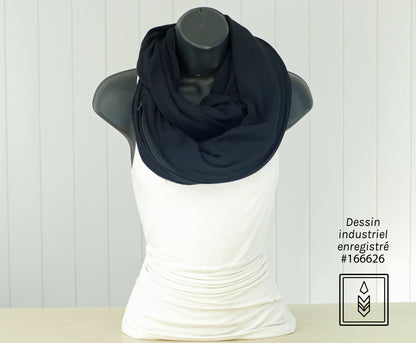 Foulard en bambou noir uni