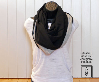 Foulard en bambou noir uni